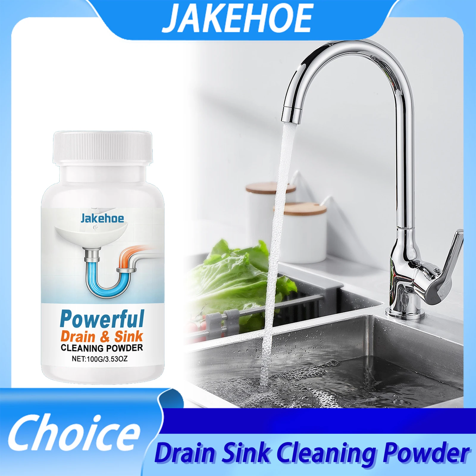 

Drain Sink Cleaning Powder Quickly Dissolving Hair Oil Deposits Restoring Pipeline Smoothness Preventing Blockages Drain Cleaner