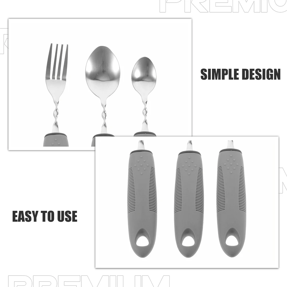 

6Pcs Weighted Utensils for Elderly Anti-Shake Adaptive Cutlery Set Ergonomic Grip for Hand Disabilities Senior Dining Gadgets