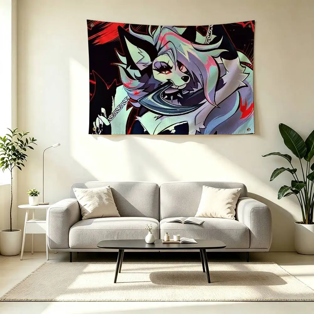 H-Helluva Boss Loona Animation Flag Suitable For Party Club Outdoor Interior Wall Decoration Banner Fans Gift