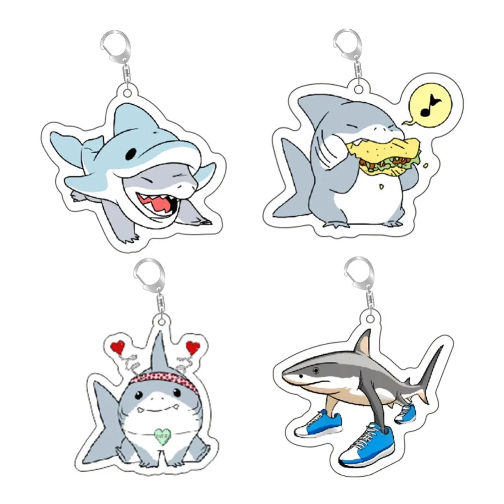 

Diy Creative Baby Shark Acrylic Keychain Keyring Anime Peripheral Cute Cartoons Trend Phone Chain Backpack Pendant Holiday Gifts