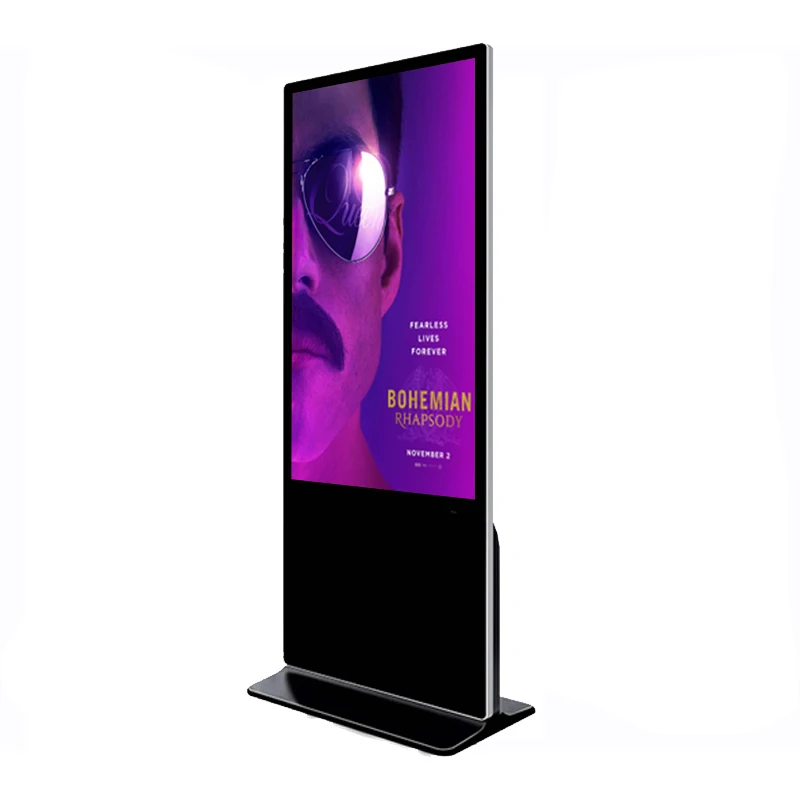 Señalización Digital interior 4K 43 50 55 pulgadas 7*24 horas 2160P retrato pantalla dividida soporte de suelo pantalla LED de póster con Software CMS