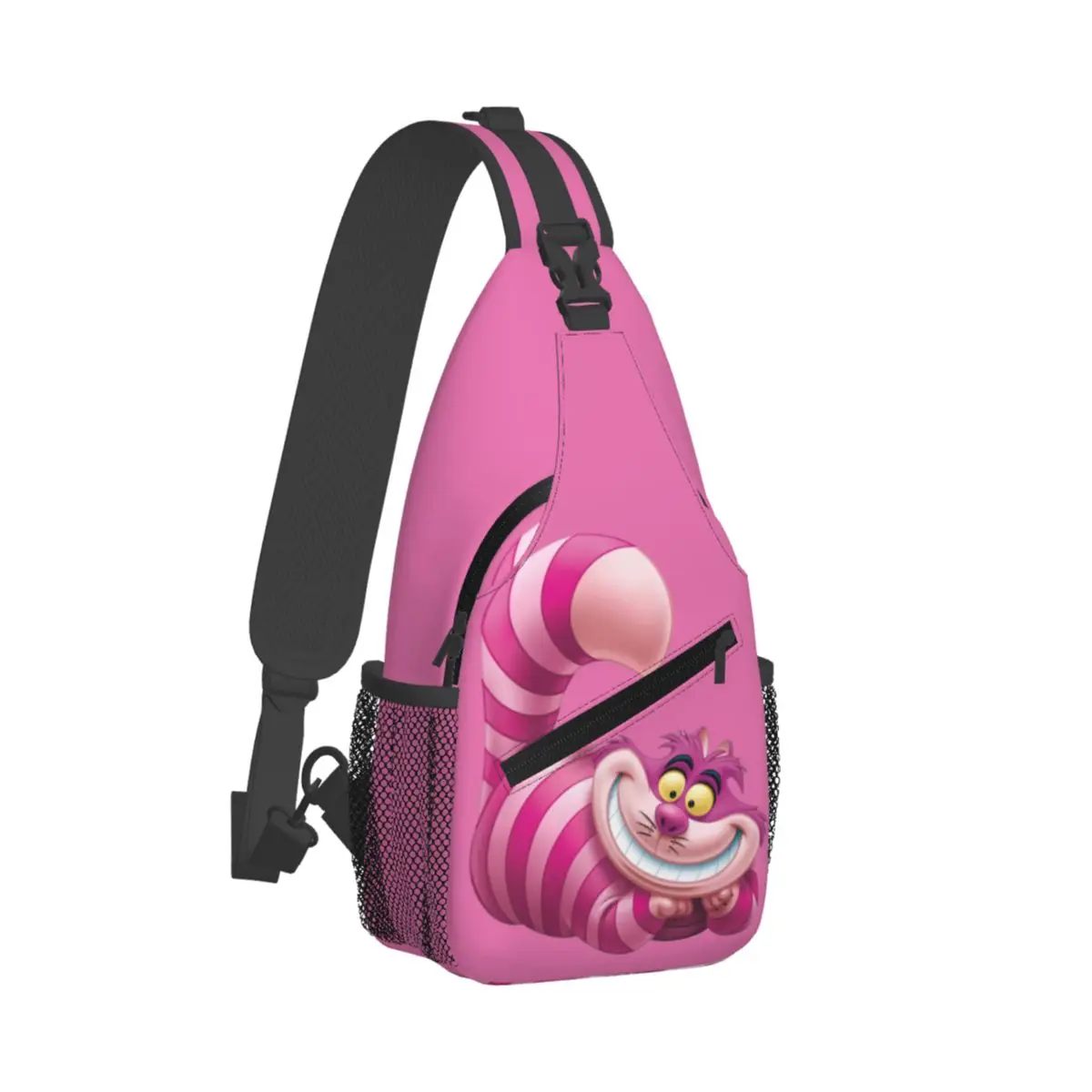 Custom Cheshire Cat Manga Backpack Alice In Wonderland Bags Shoulder Crossbody Chest Backpack Sling Crossbody Backpack