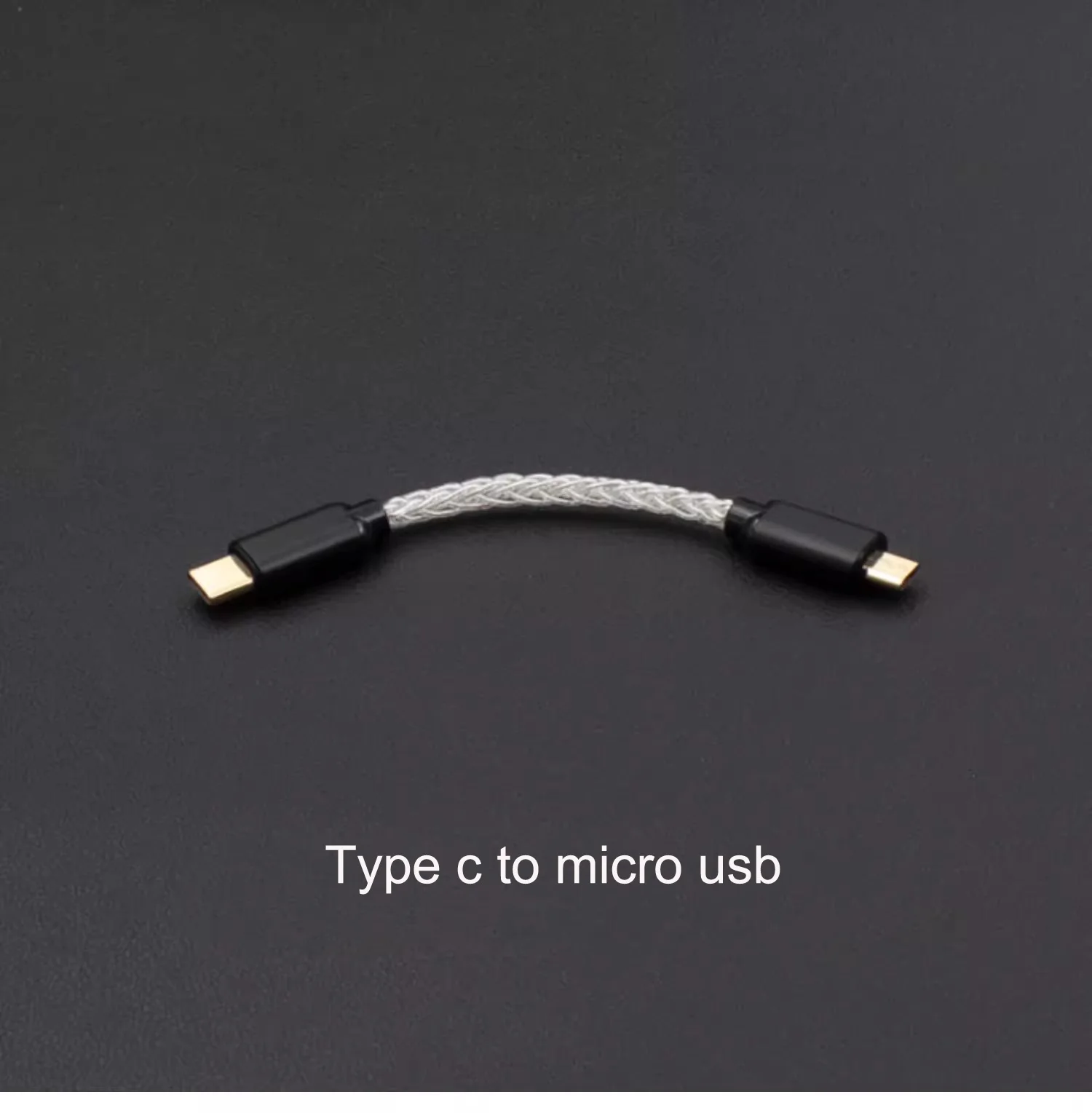 Pure Silver USB Type C To Type C Micro USB DAC Hifi Adapter Earphone Amplifie Digital Decoder Audio Converter Android OTG Cable