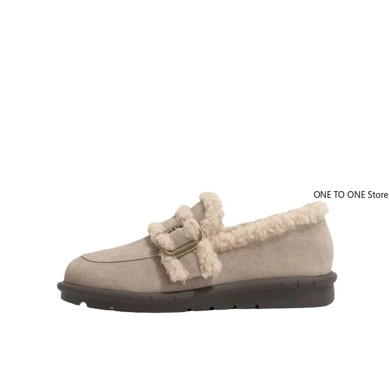 Women Loafers Fur Round Toe Clogs Platform Female Shoes Winter Creepers New Dress Rome Flock Mid-Calf Solid Snow Boots Basic Med image 5