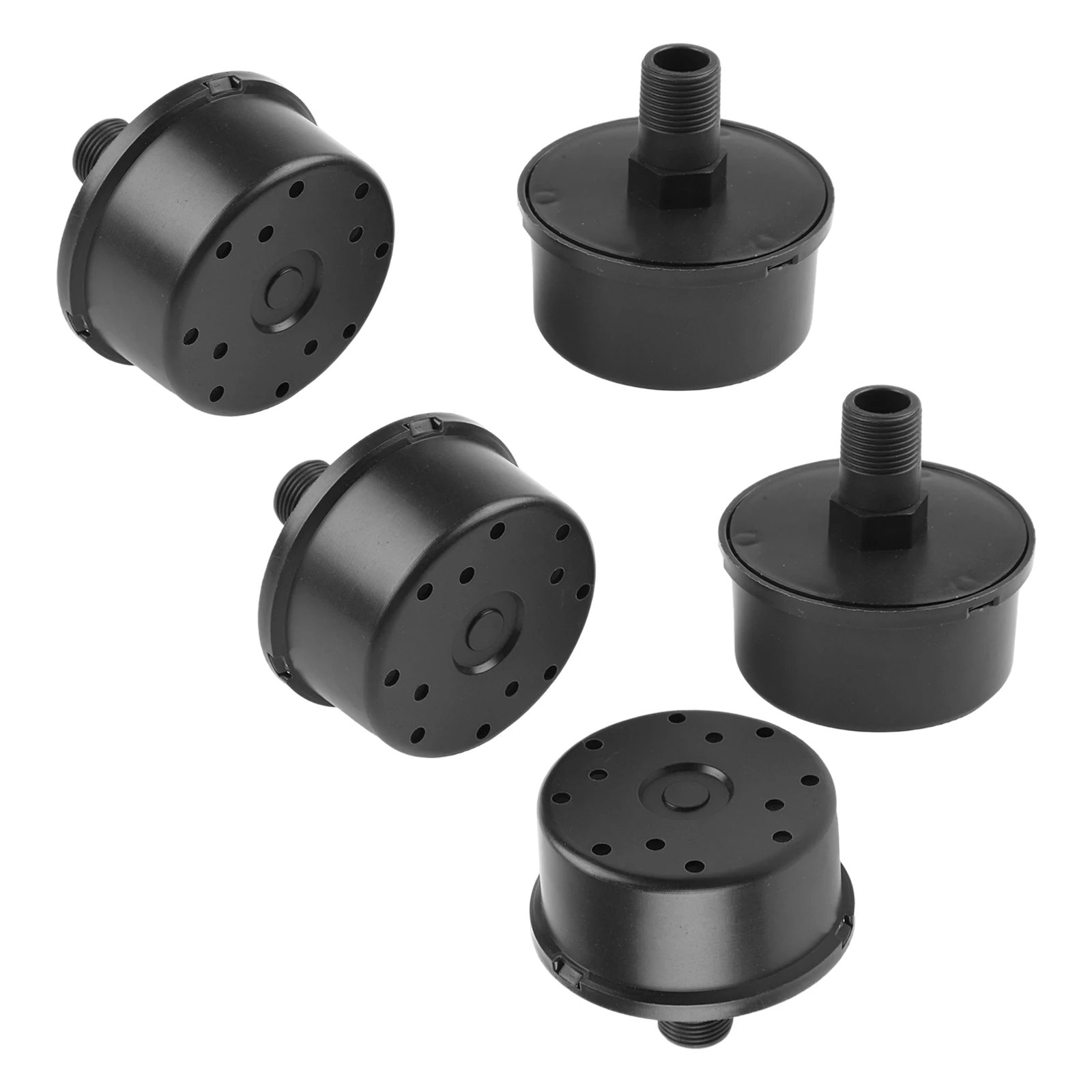 Set of 5 Male Thread Air Compressor Intake Filter Silencers 16mm Replacement Mufflers for Various Compressor Types