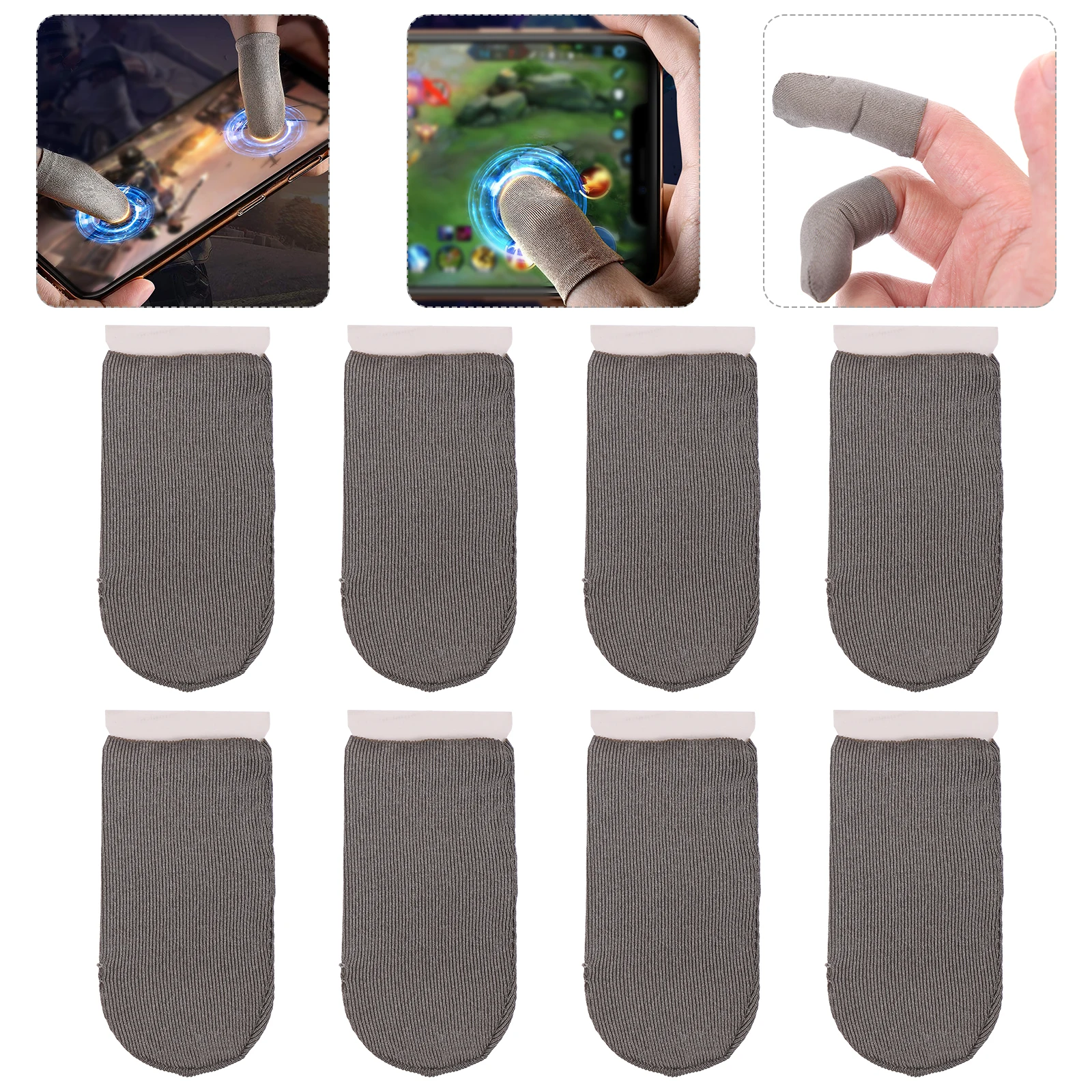 

8 Pcs Finger Sleeves Non-slip Cots Game Cover Thumb for Gaming Touch Screen Covers Gloves