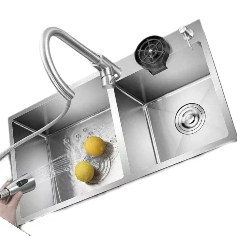 

Handmade Traditional Style Stainless Steel Sink Double Bowl Kitchen Sink Custom Designed