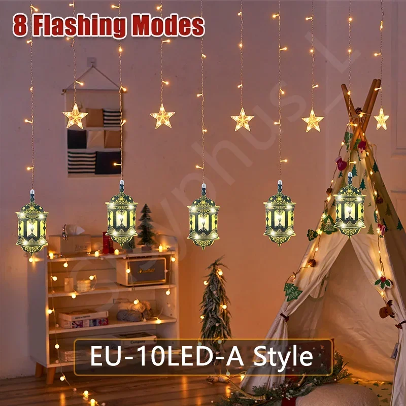 

3M EU Plug Ramadan Lights Twinkling String Lights with Star Shapes for Party Decor Indoor Ramadan Decoration