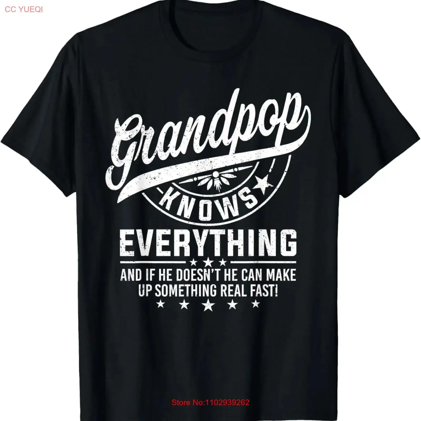 Grandpop Knows Everything Funny Father's Day Grandpa T Shirt for Dad Mom vintage Washed Stylish designer clothes Unisex fashion