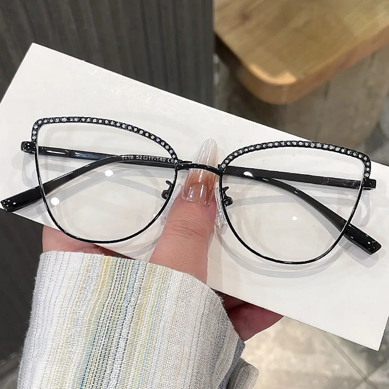 

Hand Made Metal Square Myopia Glasses Women Luxury Glasses Frame Anti Blue Light Hyperopia Eyewear with Diopter