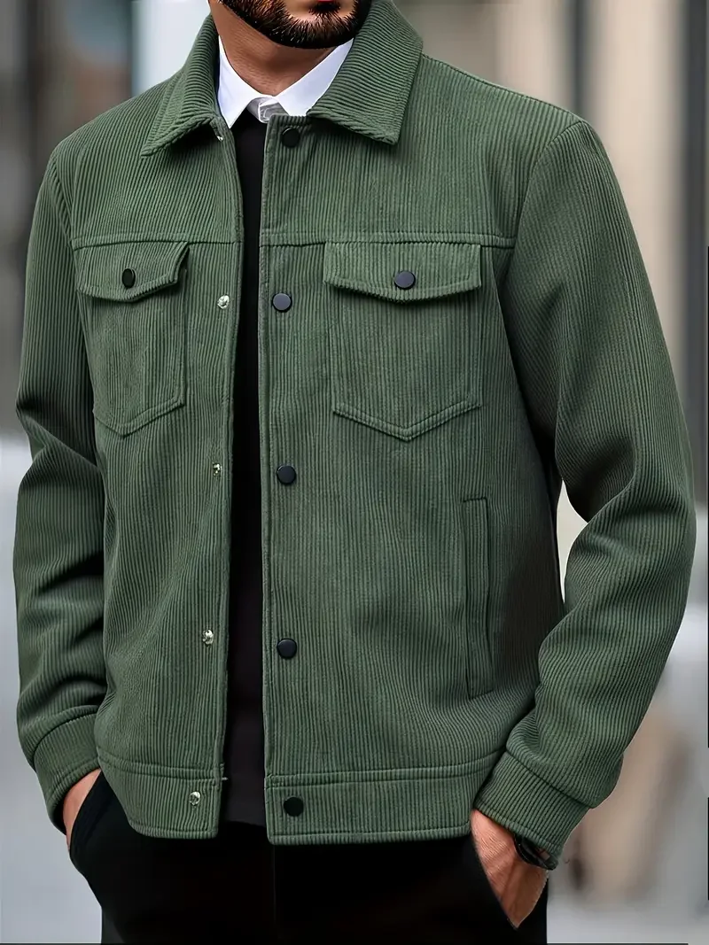 سترة سروال قصير للرجال كاجوال بلون سادة ومتعددة الاستخدامات ملابس خارجية لجميع المناسبات