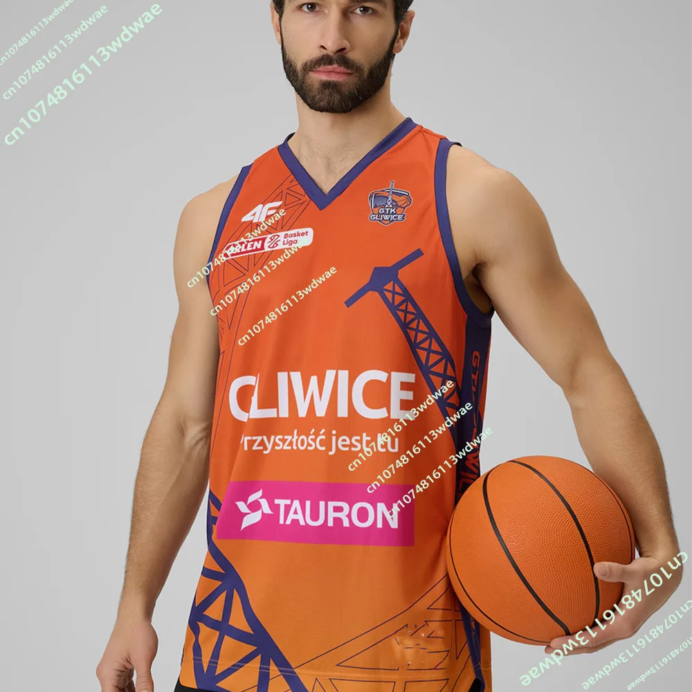 

Новая баскетбольная майка PLK Польша 2026 с 3D-принтом Tauron GTK Gliwice, спортивная, для взрослых и детей, дышащая, мужская футболка-жилет, велосипедная майка