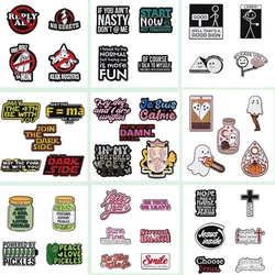 2-6pcs/sets Enamel Pins Cartoon Funny Ghost Bottle Brooches Metal Lapel Badge Accessories Gift for Friends Wholesale Jewelry