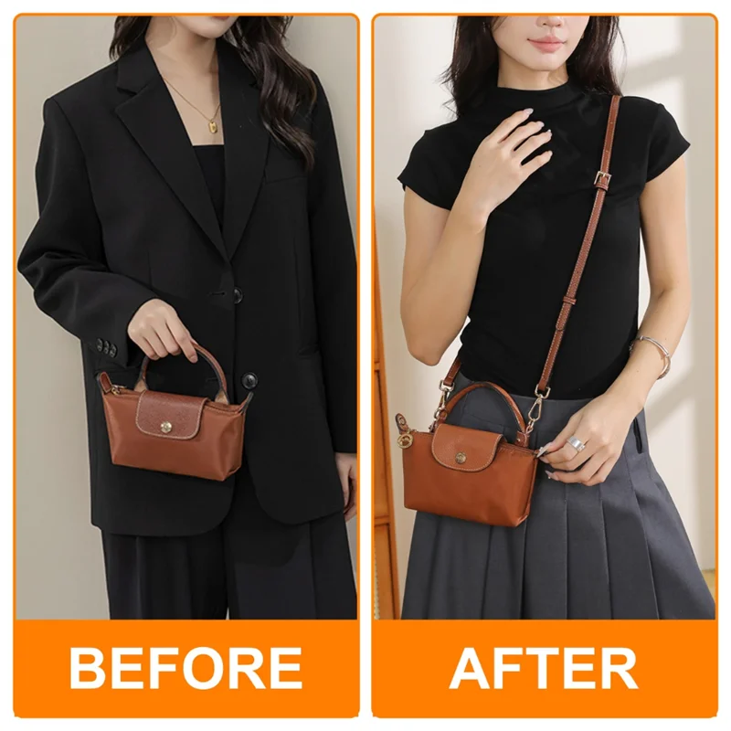 AB09-Strap para longchamp mini bolsa de ombro crossbody kit de conversão de substituição ajustável apto, suportes de bolsa