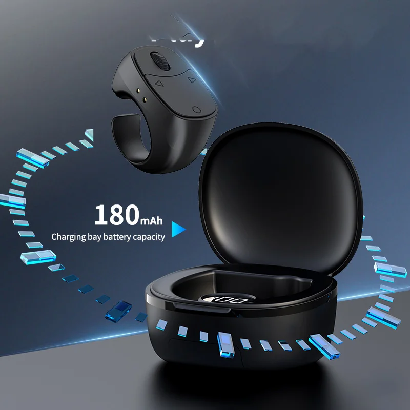 

Roller Fingertip Ring Remote Control Wireless Bluetooth Mobile Selfie Mice Video Automatic Page Turner Browsing Smart Ring New