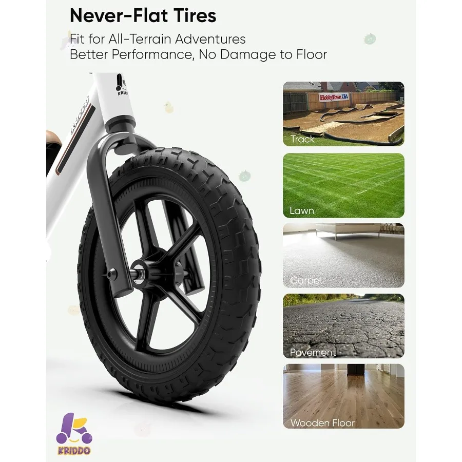 จักรยานทรงตัวสำหรับเด็กวัยหัดเดิน อายุ 2 ปี จักรยานทรงตัวสำหรับเด็กอายุ 2-5 ปี ลูกปืนคู่เพื่อการขับขี่ที่ราบรื่นขึ้น ที่นั่งปรับระดับได้พร้อมแผ่นรองนั่งน่ารัก