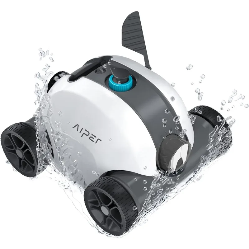 Pulitore per piscina robotico Cordless AIPER, Robot aspirapolvere per piscina Cordless con motori a doppia trasmissione, tecnologia Self-Parking