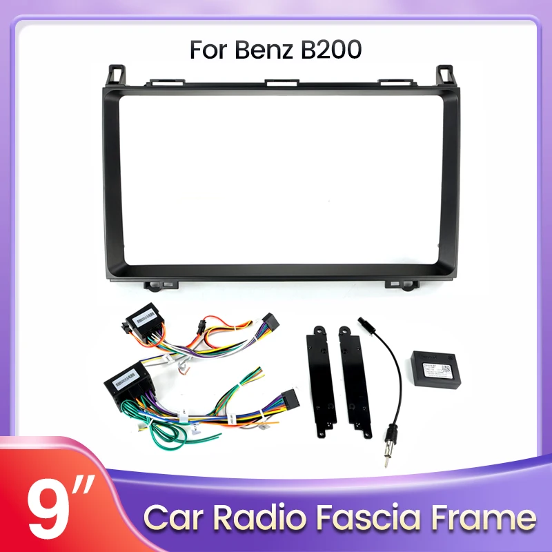 9 inch Car Radio Fascias Frame For Mercedes Benz B200 A B Class W169 W245 Viano Vito W639 Sprinter W906 Mount Kit Panel Wiring