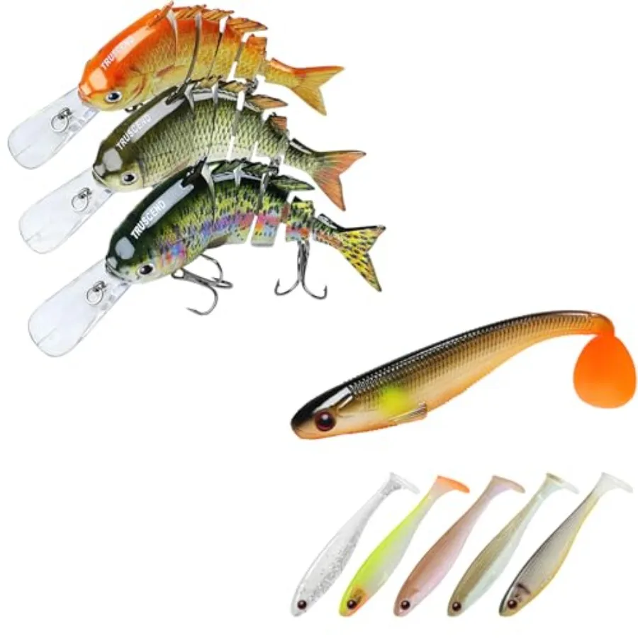 

Fishing Lures for Freshwater and Saltwater Lifelike Swimbait for Bass Trout Crappie Top Soft Fishing Lures for All Species of F