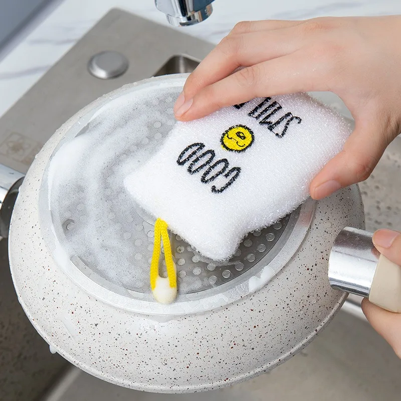 Smile Double-sided sponge wipe Multifunctional dishwashing wipe Kitchen cleaning and decontamination magic wipe