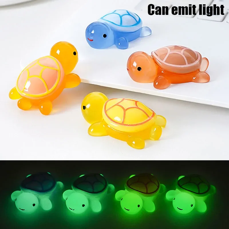 Luminous Little Turtle Desktop Ornaments Natural And Realistic Micro Landscape Decoration Resin Durable And Durable Pendant