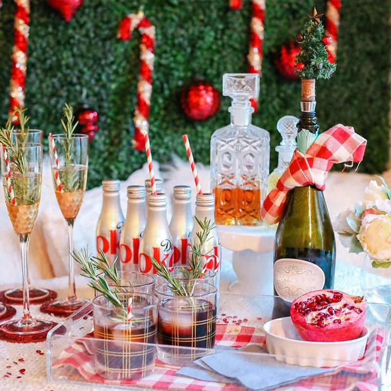 Rood en wit gestreepte papieren rietjes voor feestevenementen Ambachten Bruidsdouche Kerstdecoratie Benodigdheden Cocktail Rietjes