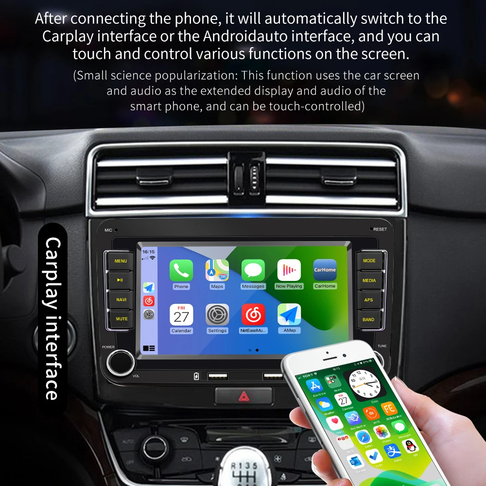 2 Din Autoradio Android 11 Auto Multimedia Speler GPS WiFi Carplay Voor Volkswagen Skoda Octavia golf 5 6 touran passat polo Jetta