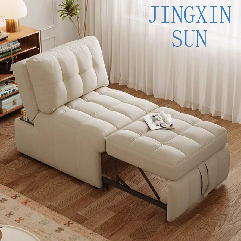 Puff Dual Purpose Folding Fabric Leather Sofa Bed Living Room Bedroom Rest Single Lazy Couch Convertible Sofas Furniture 1 Seat