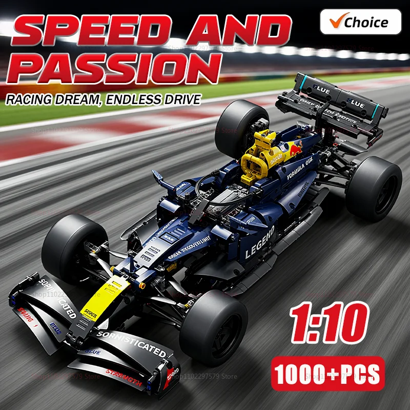 جديد 1000 + قطعة مجموعات مكعبات بناء سيارات السباق الإبداعية 1:10 نموذج ميكانيكي MOC ألعاب أطفال هدايا لعشاق سيارات السباق للأولاد والسباق