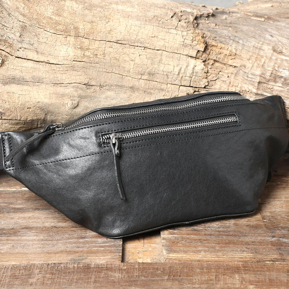 S.WORKER Lässige Herren-Brusttasche aus hochwertigem Leder | Modische Umhängetasche für Herren aus echtem Leder – Detail 8