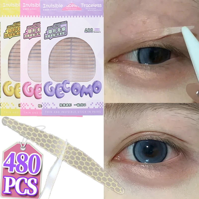메쉬 레이스 120/480PCS 이중 눈꺼풀 테이프 보이지 않는 Traceless 방수 자기 접착제 이중 접기 스티커 눈꺼풀 메이크업 도구