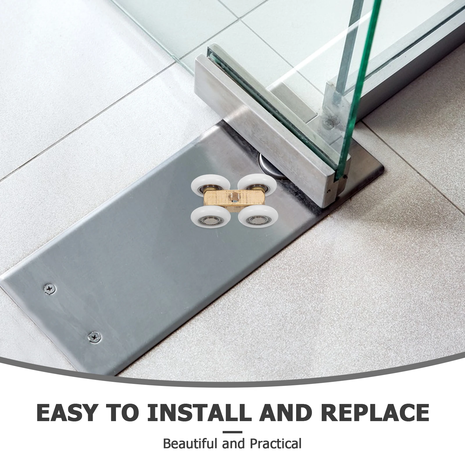 4pcs Sliding Shower Door Wheel Glass Screen Roller Replacement Bathroom Door Pulley Shower Screen Gliders Hardware Accessories