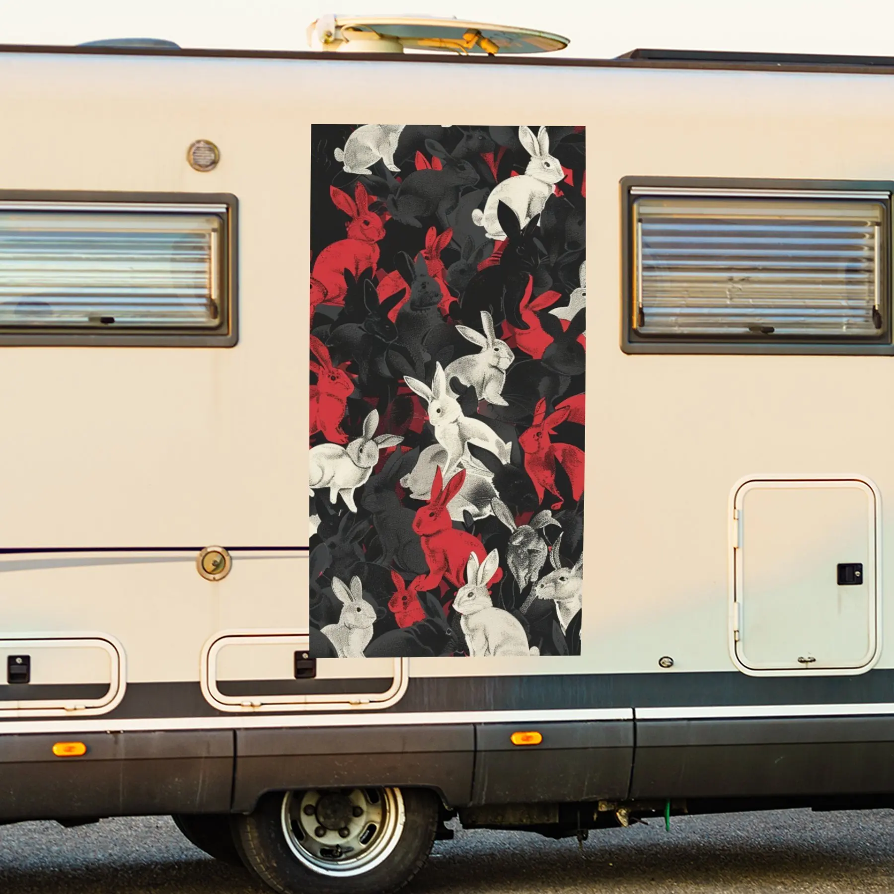 

Rabbit Vinyl Decal for Motorhome Car Door Waterproof Self-Adhesive Vinyl Stickers Decoration Protection Automotive Car Vinyl Wra