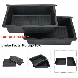 Fo Tesla Model Y 2023, caja de almacenamiento debajo del asiento, molde 1:1 apto para Tesla Model Y, organizador de almacenamiento, accesorios TPE Model Y