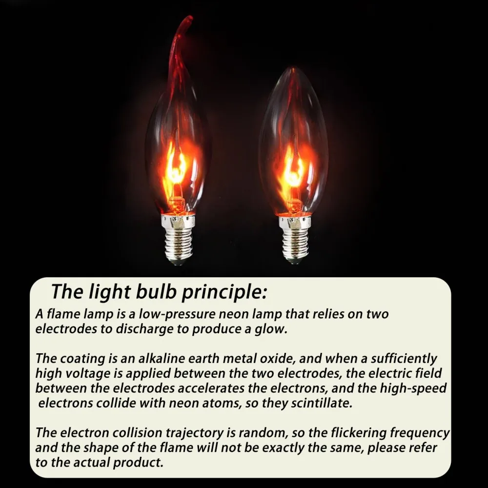 🔥 6 عبوات من لمبة اللهب C18 120 فولت 1 وات E12 قاعدة لولبية - تنطبق على مصابيح تأثير الذيل للرقص للثريات/أضواء عيد الميلاد 1000 ساعة 🔥 #6