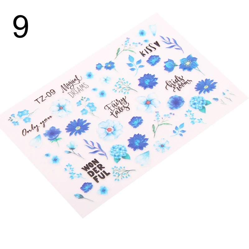 Y1UB Gold Printing Sticker Epoxy Flower Series Blessing Sticker Alphanumeric Sticker