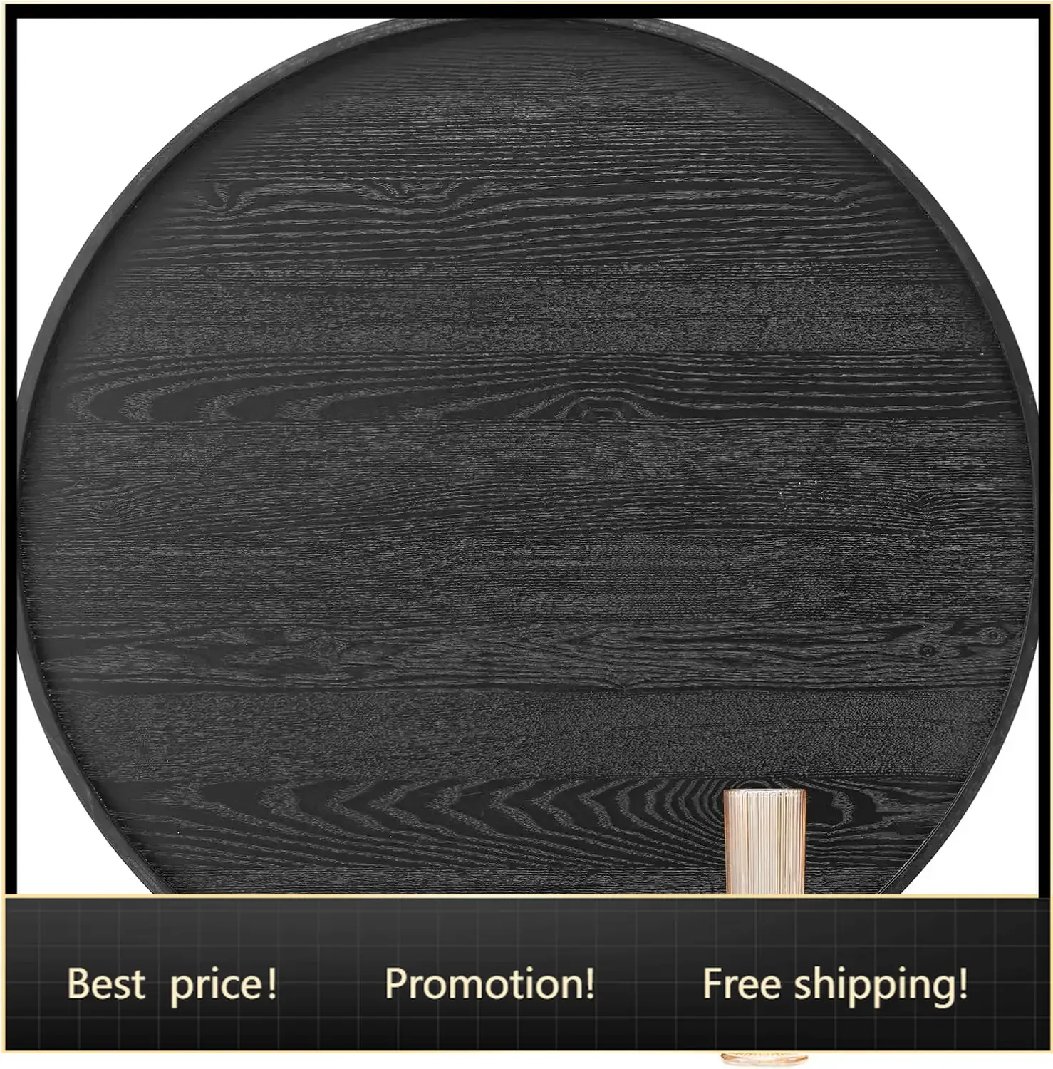 28 inch Round Solid Wood Serving Tray Extra Large Tea Coffee Snack Food Meals Serving Plate Non-Slip Kitchen Party Bar Server