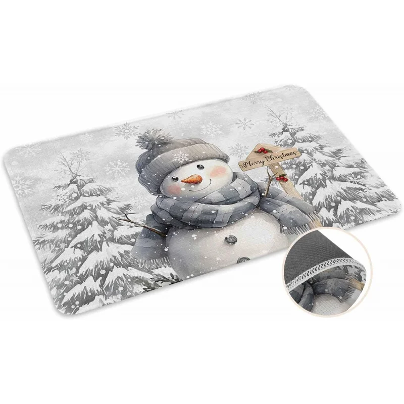 

Christmas snowman doormat welcome mat entrance floor mat snow season winter indoor and outdoor entrance