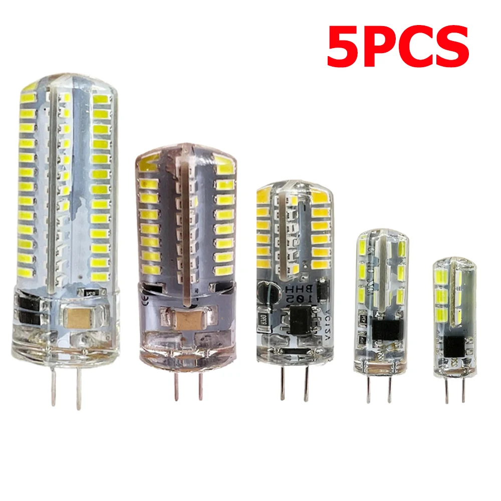 

5pcs/Set G4 LED Corn Bulbs 2W 3W 5W 9W 12W 12V 220V LED Light Lamp Cool/Warm White Silicone Lamp Replace Halogen Light