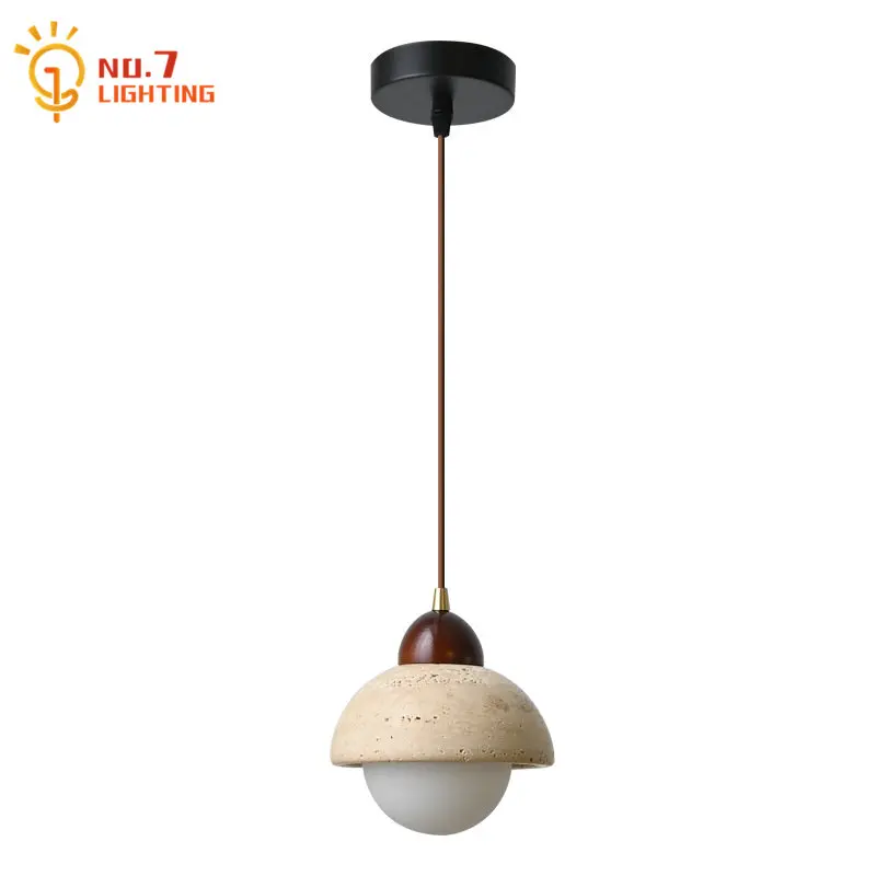 

Japanese Designer Minimalist Retro Restaurant Marble Pendant Lights LED G9 Hanging Lamp Kitchen Island Bedroom Bedside Home Stay