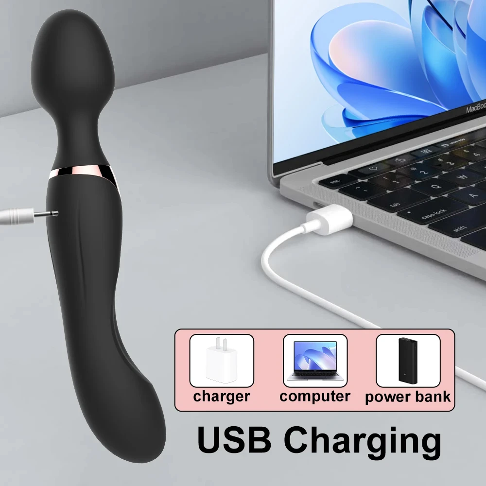 عصا هزاز قوية للنساء AV هزاز عصا سحرية قضبان اصطناعية G بقعة مدلك ألعاب جنسية محفز البظر كبير AV للكبار 18