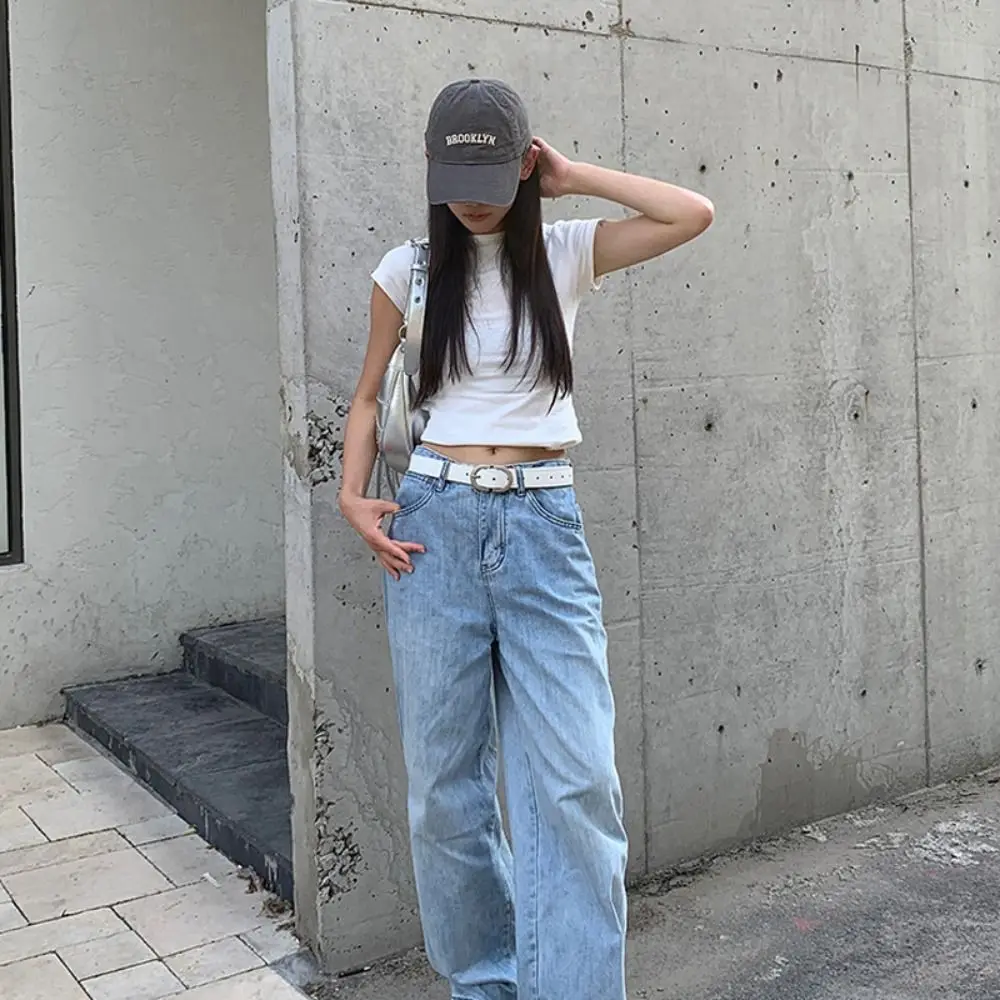 حزام مشبك بدبوس بسيط للنساء ، أزياء متعددة الاستخدامات ، حزام عصري ، حزام جلد ناعم