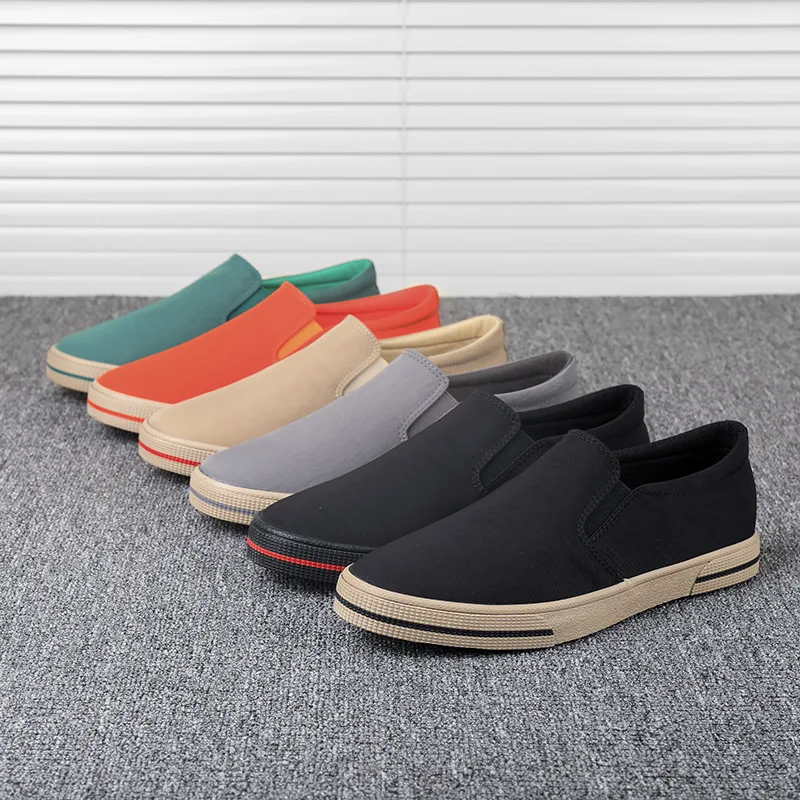 Men's All-match Casual Shoes Fashion Mixed Color Anti-collision Loafers Slip-on Comfortable Non-slip Outdoor Male Walking Shoes