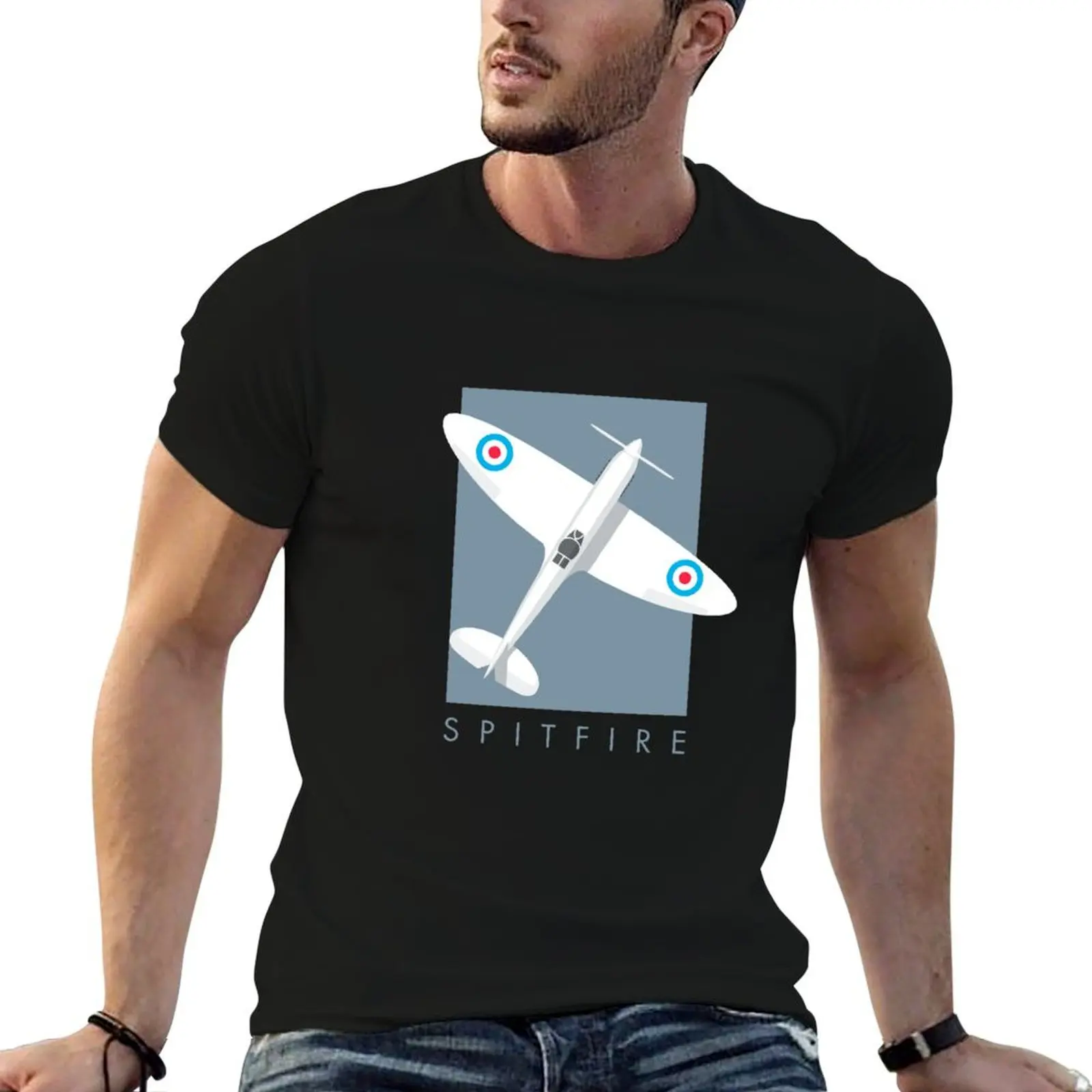 

Spitfire WWII Fighter Aircraft - Portrait Slate T-Shirt boys animal print plain mens graphic t-shirts funny