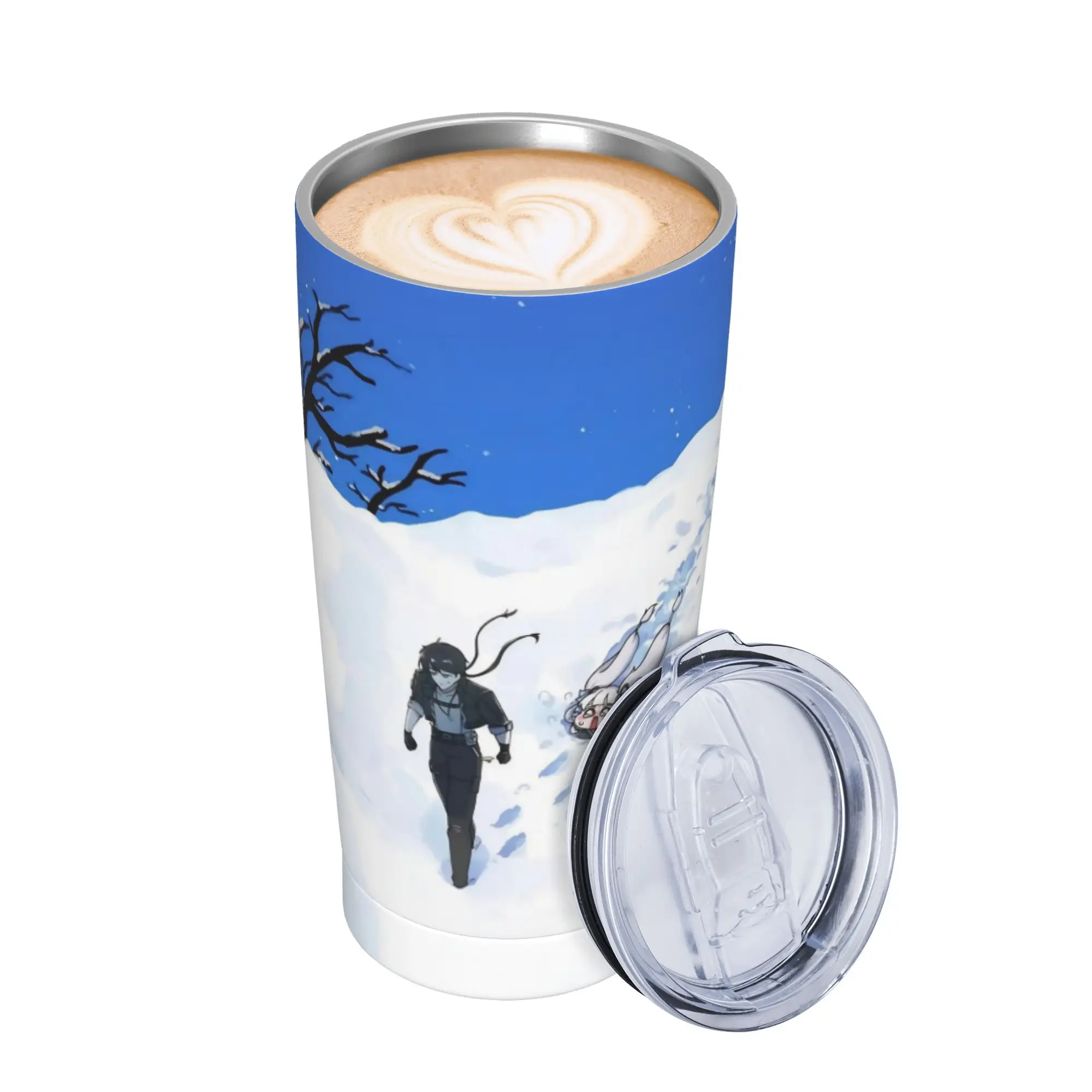 Trickcal C-Chibi Go Games Tumbler Vacuum Insulated  Thermal Cup with Lid Straw Office Home Mugs Water Bottle 20oz