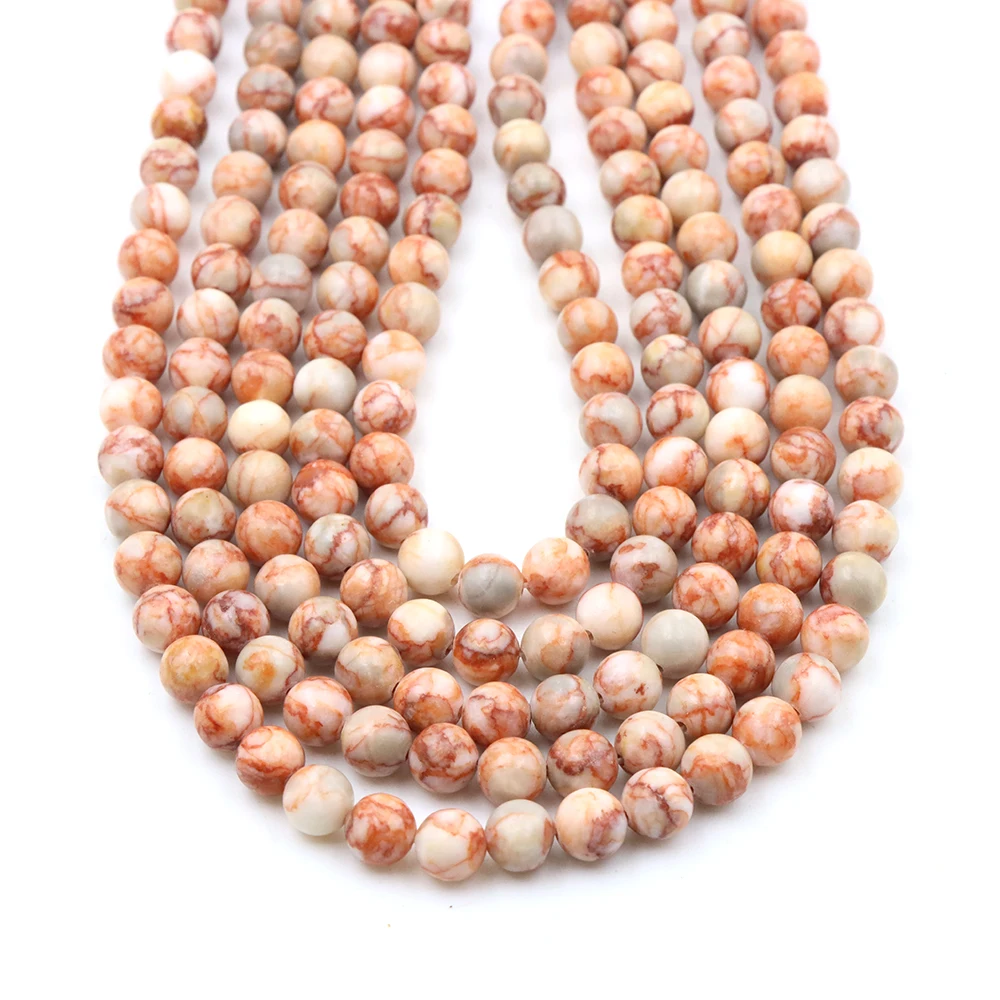 4/6/8/10/مم الطبيعية الأحمر بيكاسو جاسبر الخرز الجولة فضفاض خرزة مباعدة لصنع المجوهرات لوازم DIY بها بنفسك أساور شفاء الطاقة #1