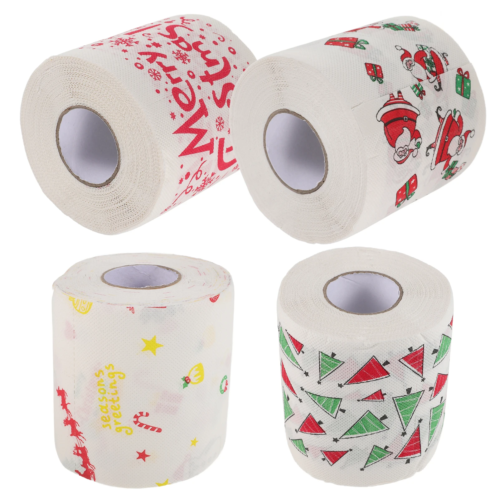 

Festive Double Layer Toilet Paper Christmas Themed Rolls Humorous Santa Claus Design Decorative Tissue for Holiday Events