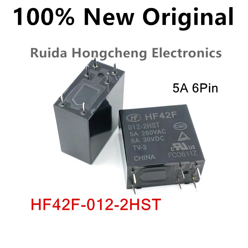 10Pcs HF42F 024-2HST ( replaces of FTR-F4AK024T F4AK024T ) 24V DC 5A 250VAC 5A 30VDC POWER RELAY 2 POLE 5A TV-3 HF42F-024-2HST