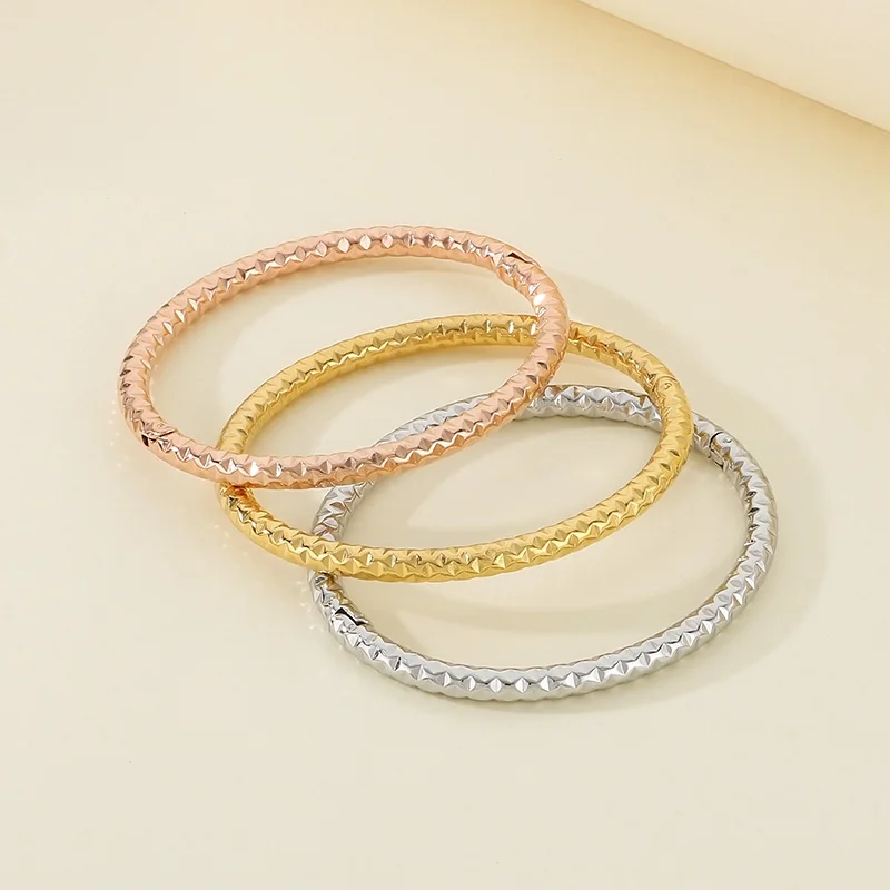 Fashion Stainless Steel Women's Bracelets Simple Gold Silver Rose Gold Color Geometry Twist Cuff Bangle Femme Luxury Jewelry