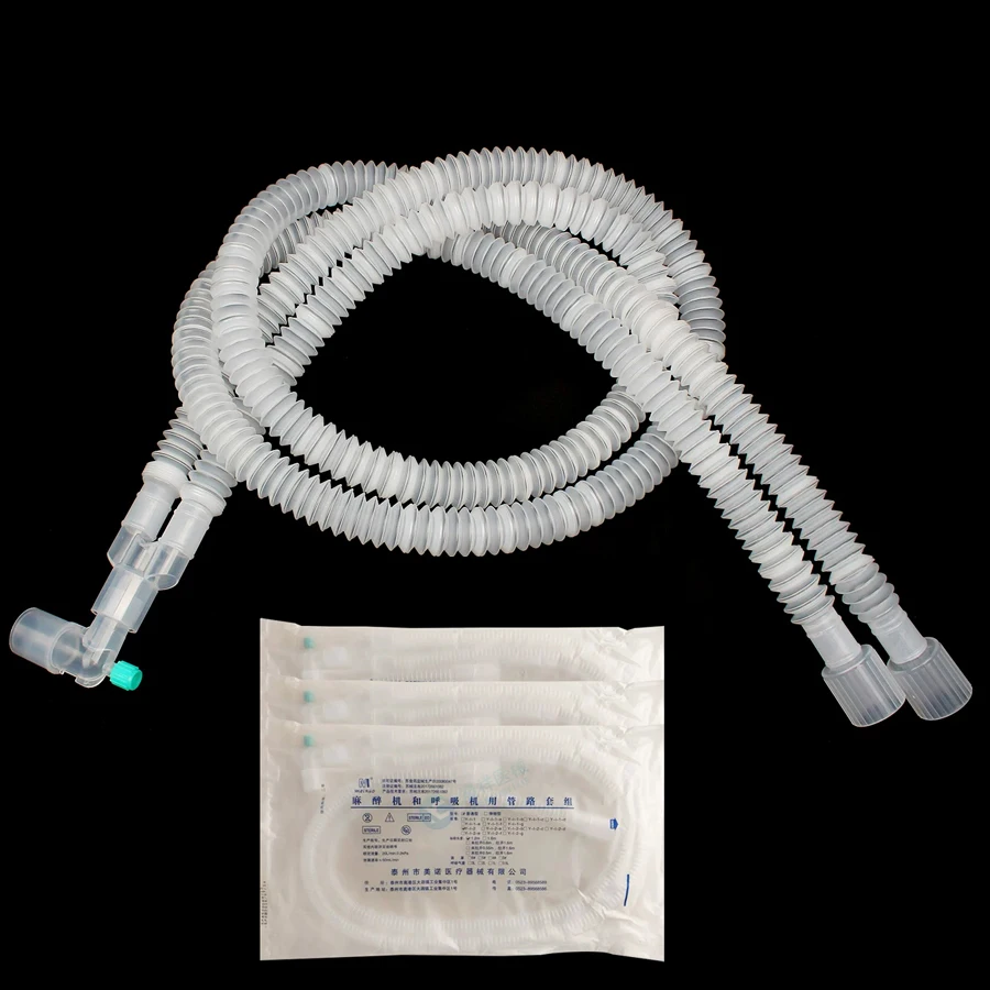 1-10pcs 1.2M PVC Anesthesia Breathing Circuit Corrugated Tube Anesthesia Ventilator Disposable Ventilator Breathing Equipments